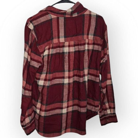 American Eagle Women's Plaid Button Down Flannel with Chest Pocket Red size Smal - Picture 4 of 6